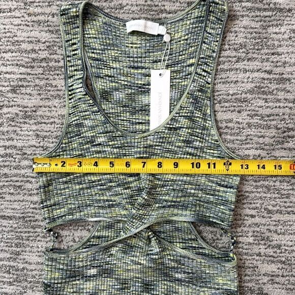 NWT Jonathan Simkhai Cut Out Detail MIDI Dress Large Green/Blue - Picture 10 of 16